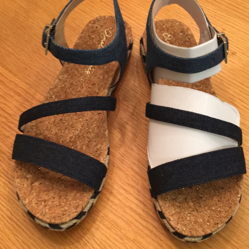 Navy Blue Denim Sandals